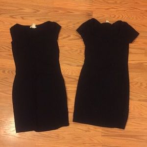 H&M Basic Body-con Cap-Sleeve Dress in Black